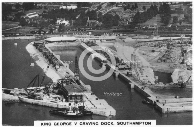 King George V Graving Dock, Southhampton, 1936. Artist: Unknown