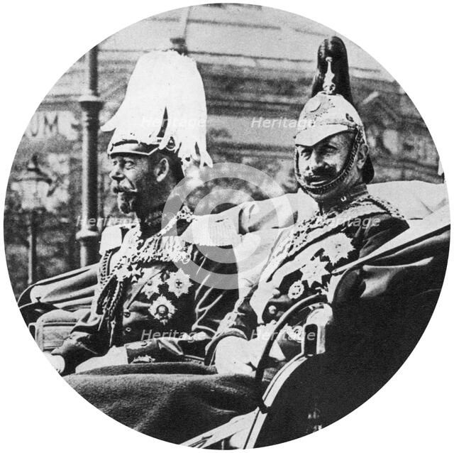 King George V of Great Britain and the German Kaiser, Berlin, 1913. Artist: Unknown