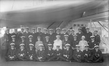 King George V, Queen Mary on board HMY Victoria and Albert 1927. Creator: Kirk & Sons of Cowes