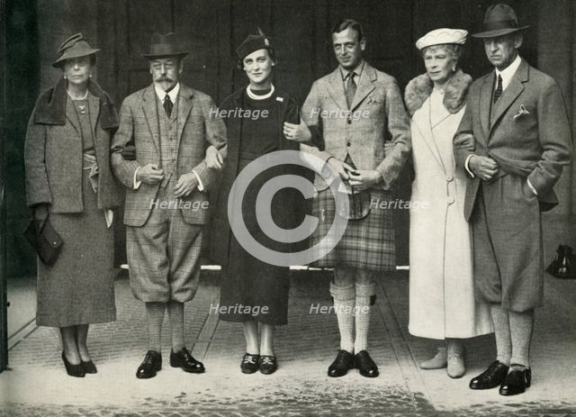 'King George V, Queen Mary, Prince George, Princess Marina...at Balmoral in 1934', (1951).  Creator: Unknown.