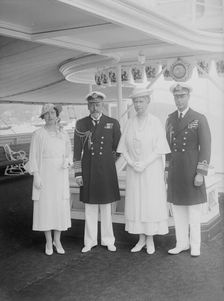 King George V, Queen Mary, the Duke and Duchess of York aboard the HMY Victoria and Albert, 1935. Creator: Kirk & Sons of Cowes