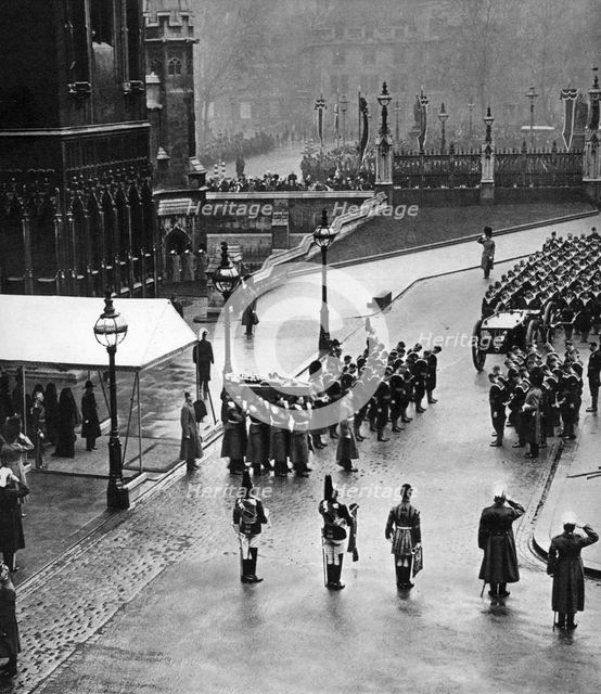 King George V's funeral procession forming at Westminster Hall, London, 1936. Artist: Unknown