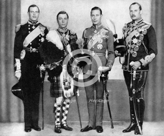 King George V's sons, 1933, (1936). Artist: Unknown