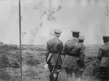 King George V sees trench bombing, 7 Jul 1917. Creator: Bain News Service