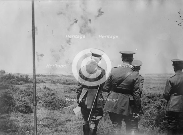 King George V sees trench bombing, 7 Jul 1917. Creator: Bain News Service.