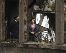 King George VI and Queen Elizabeth Inspecting Bomb Damage, 1942. Creator: British Pathe Ltd