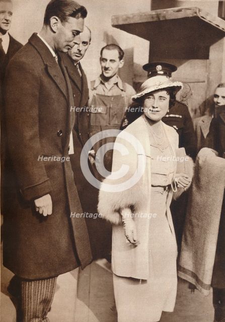 'King George VI and Queen Elizabeth leaving a reheasal from their Coronation', 1937. Creator: Unknown.