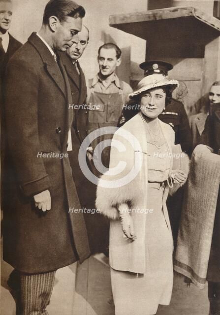 'King George VI and Queen Elizabeth leaving a reheasal from their Coronation', 1937. Creator: Unknown.