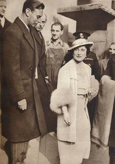 King George VI and Queen Elizabeth leaving a reheasal from their Coronation 1937. Creator: Unknown