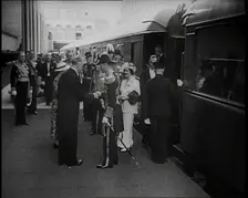 King George VI and Queen Elizabeth of Britain Being Greeted in Paris at Bois de Boulogne..., 1938. Creator: British Pathe Ltd