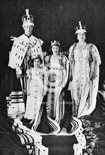 King George VI and Queen Elizabeth on their Coronation Day, 1937. Creator: Unknown.