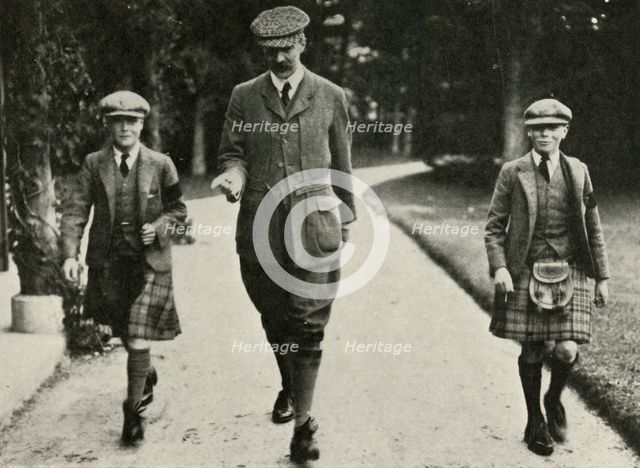 King George VI and the Ex-King Edward VIII with Mr. Hansel Their Tutor, 1911, 1937. Creator: Unknown.