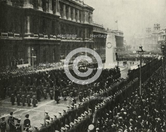'King George VI Attending Armistice Day Ceremony at the Cenotaph, Whitehall, Nov 11th, 1936', 1937. Creator: Unknown.