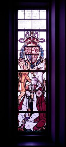 King George VI, stained glass window, c1955. Creator: Arthur Charles Kirby Ware