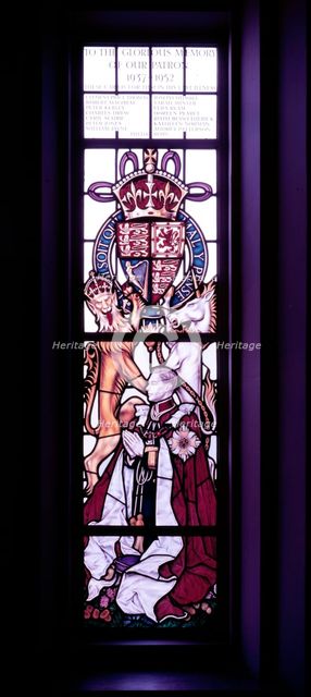 King George VI, stained glass window, c1955. Creator: Arthur Charles Kirby Ware.