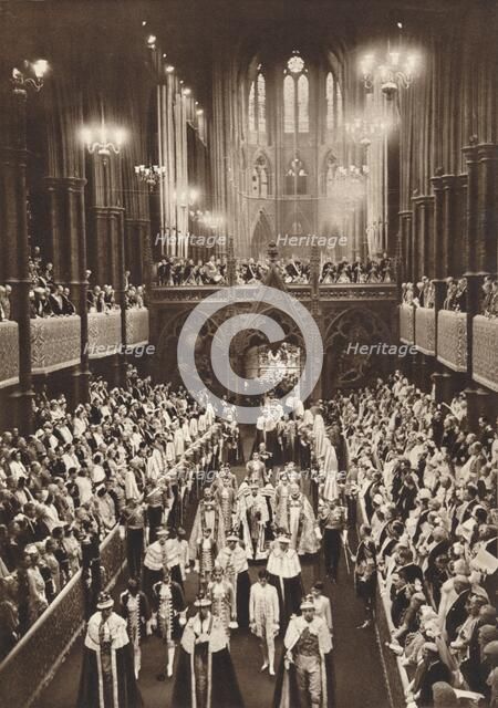 'King George VI's coronation Procession, Westminster Abbey', 1937. Artist: Unknown.