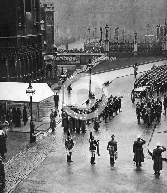 King George V's funeral procession forming at Westminster Hall, London, 1936. Artist: Unknown