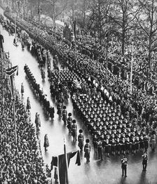 King George V's funeral procession passing along Piccadilly, London, 28 January 1936