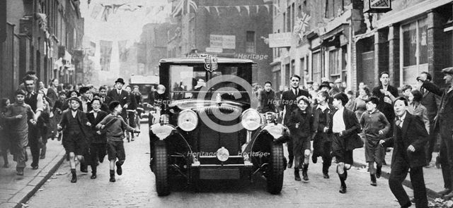 King George V's last visit to the East End, London, c1930s. Artist: Unknown