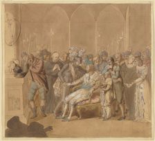 King Günther reconciles with his rival king Charles IV on his deathbed in 1349, (c1808). Creator: Joseph Nicolaus Peroux