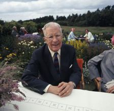 King Gustaf VI Adolf of Sweden on his yearly visit to the Summer Café, Skäret, Arild, Scania, 1973