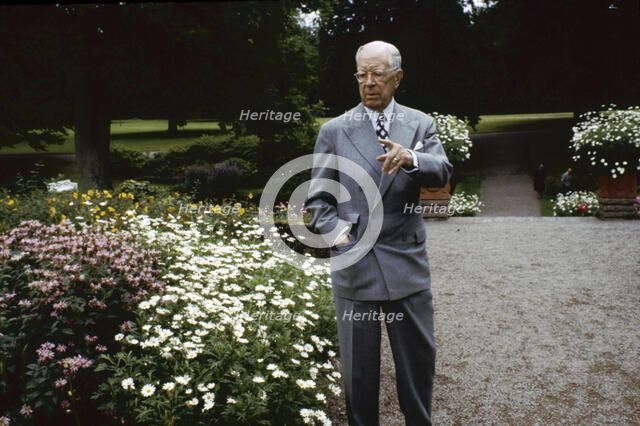 King Gustaf VI Adolf of Sweden at his summer residence, Sofiero Castle, Scania, 1972. Artist: Unknown