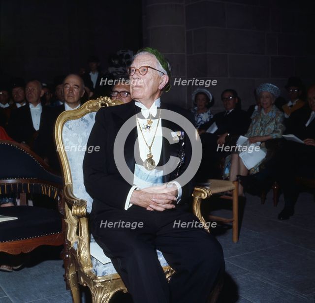 King Gustaf VI Adolf of Sweden appointed an honorary doctor, c1970s(?). Creator: Unknown.