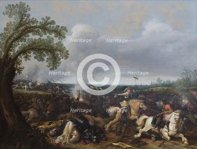 King Gustav II Adolf of Sweden (1594-1632) at the Battle of Lützen on 16 November 1632, 1634. Creator: Asselijn, Jan (ca 1610-1652).