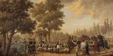 King Gustav III of Sweden & a Soldier.Episode from the Russian War 1789. Creators: Per Hillestrom, Gustav III of Sweden
