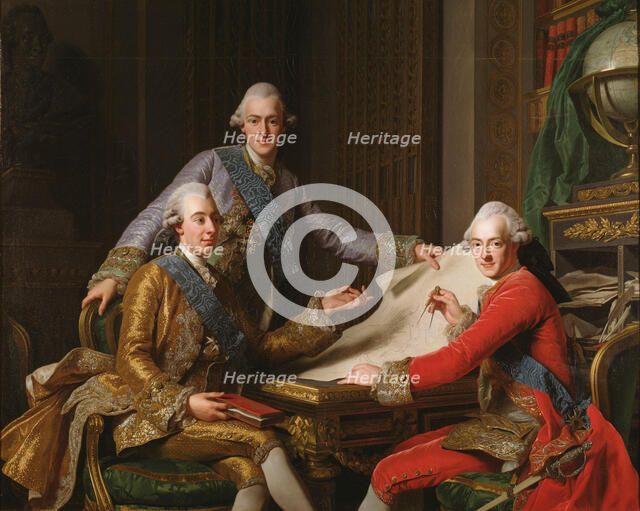 King Gustav III of Sweden and his Brothers, 1771. Artist: Roslin, Alexander (1718-1793)