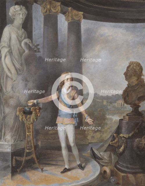 King Gustav IV Adolf of Sweden Sacrifices to Hygieia for his Father's Health, 1792. Creator: Nicolas Lavreince.