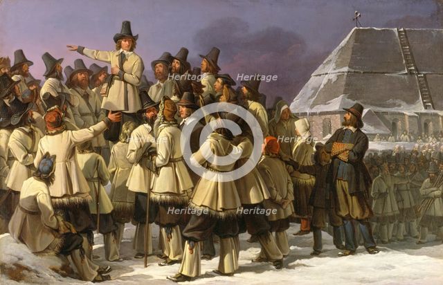 King Gustav Vasa of Sweden Addressing Men from Dalarna in Mora, 1836. Creator: Johan Gustaf Sandberg.