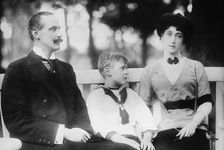 King Haakon, Queen Maud of Norway and Crown Prince Olaf, 1913. Creator: Bain News Service