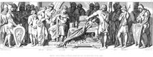 King Harold swears allegiance to William of Normandy, c1866. Artist: Daniel Maclise