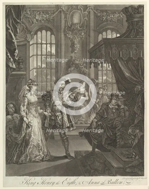 King Henry the Eighth and Anna Bullen, ca. 1728. Creator: William Hogarth.