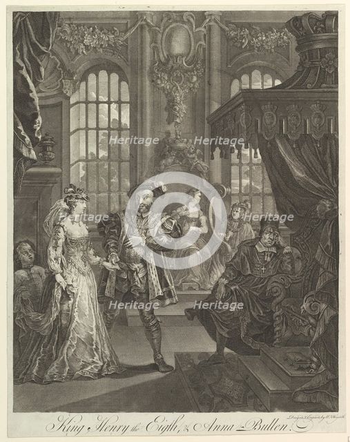 King Henry the Eighth and Anna Bullen, ca. 1728. Creator: William Hogarth.