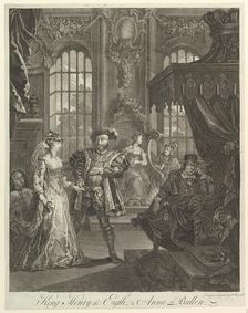 King Henry the Eighth and Anna Bullen, ca. 1728. Creator: William Hogarth
