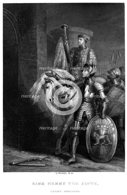 King Henry V (1387-14220), before Harfleur, 19th century.Artist: Richard Westall