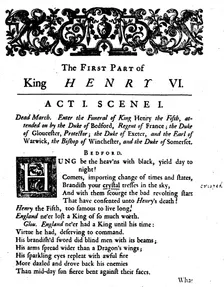 King Henry VI. Act 1. Scene 1 c1723, (1946)