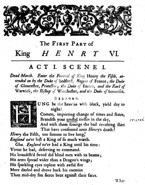 'King Henry VI. Act 1. Scene 1', c1723, (1946). Artist: Unknown.