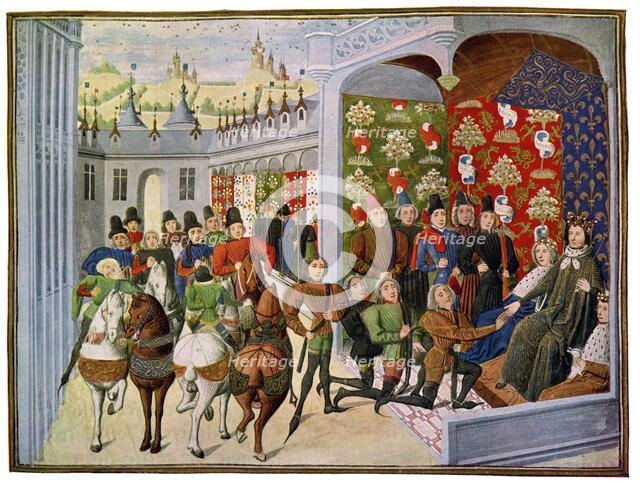 'King Henry VI of France Receives the English Envoys', 15th Century.Artist: Master of the Harley Froissart