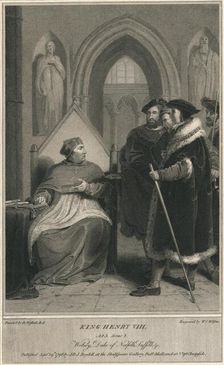King Henry VIII. Act 3. Scene 2. Wolsey, Duke of Norfolk, Suffolk & c 1796. Artist: WC Wilson