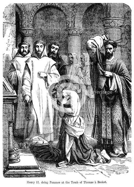 King Henry II doing penance at the tomb of Thomas a Becket, Canterbury Cathedral Artist: Unknown