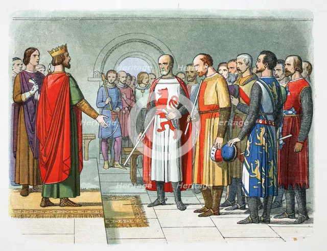 King Henry III and his Parliament, Westminster, 1258 (1864).  Creator: James William Edmund Doyle.