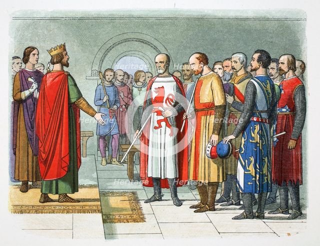King Henry III and his Parliament, Westminster, 1258 (1864).  Creator: James William Edmund Doyle.