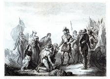 King Henry IV during the unsuccessful siege of Paris in 1590, engraving from 1853