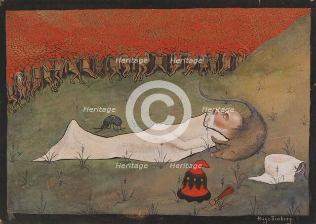 King Hobgoblin Sleeping, 1896. Creator: Hugo Simberg.