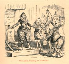 King James disposing of Baronetcies 1897. Creator: John Leech