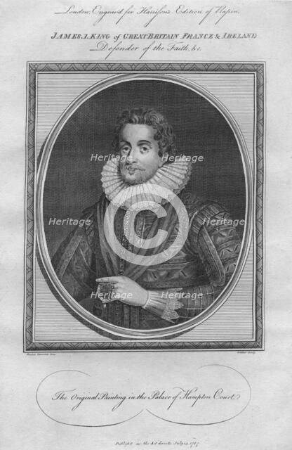 King James I, 1787.  Artist: Anon.