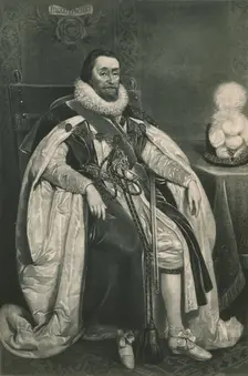 King James I and VI. 1603, (1904). Artist: Paulus van Somer